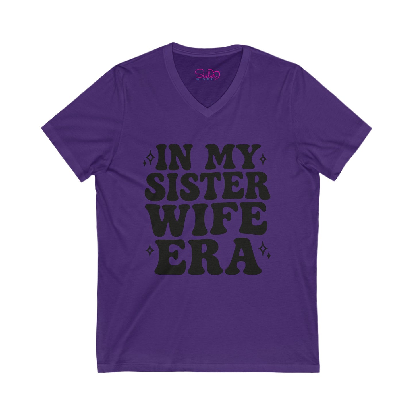Black In My Sister Wife Era V-Neck Tee, Casual Shirt, Gift for Sister, Fun Fashion T-Shirt, Summer Top, Everyday Wear