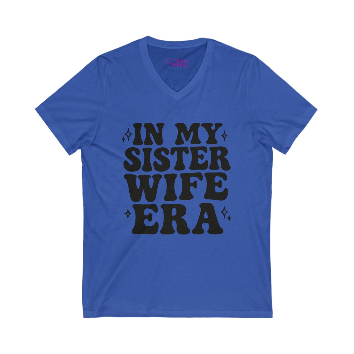 Black In My Sister Wife Era V-Neck Tee, Casual Shirt, Gift for Sister, Fun Fashion T-Shirt, Summer Top, Everyday Wear