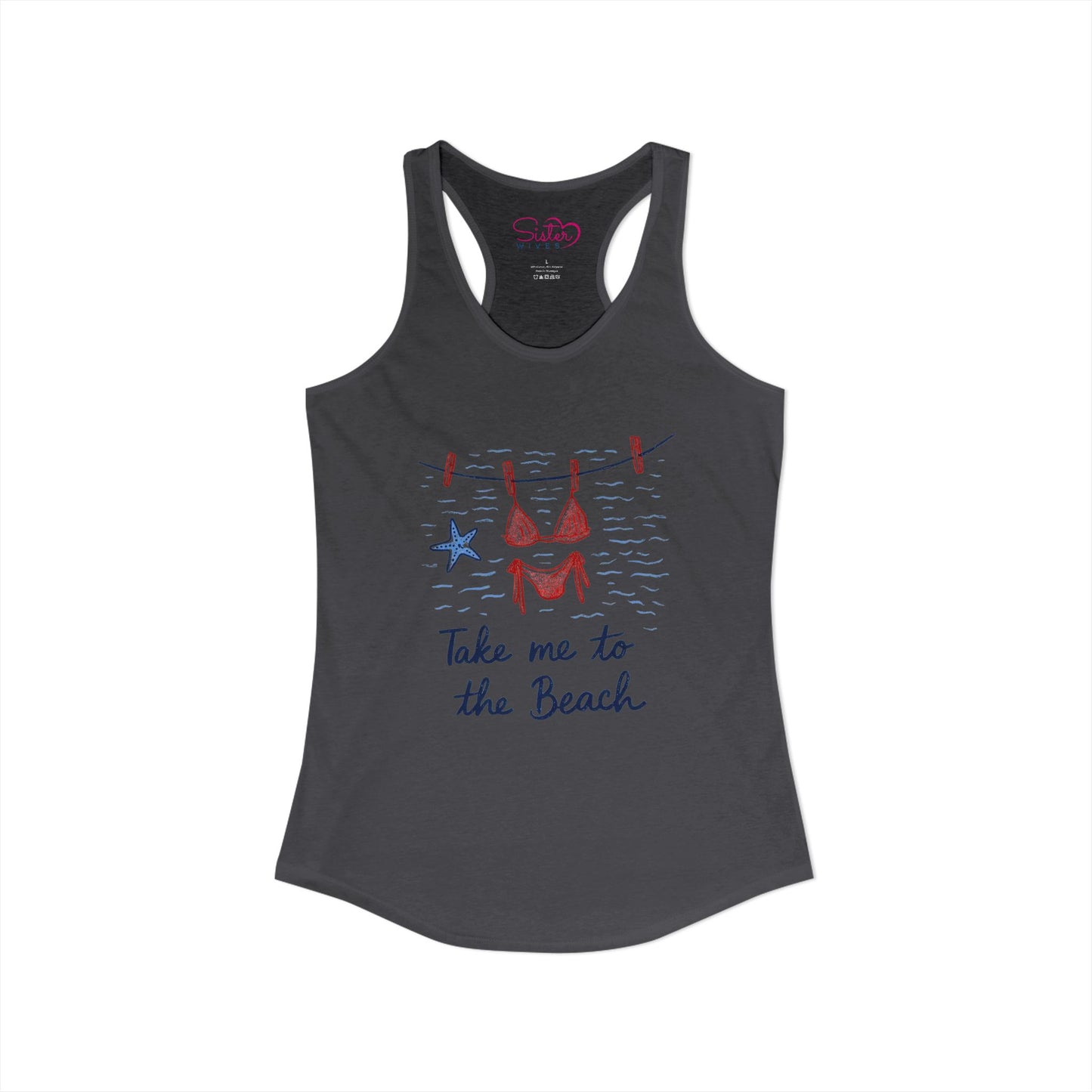 Take Me to the Beach Racerback Tank – Cute Summer Tank Top | Beach Lover Shirt | Vacation Graphic Tank