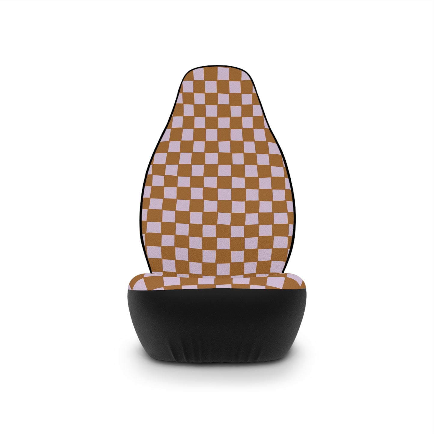 Neutral Checkerboard Car Seat Covers | Retro Checkered Auto Decor | Minimalist Boho Car Interior | Polyamory & ENM Friendly