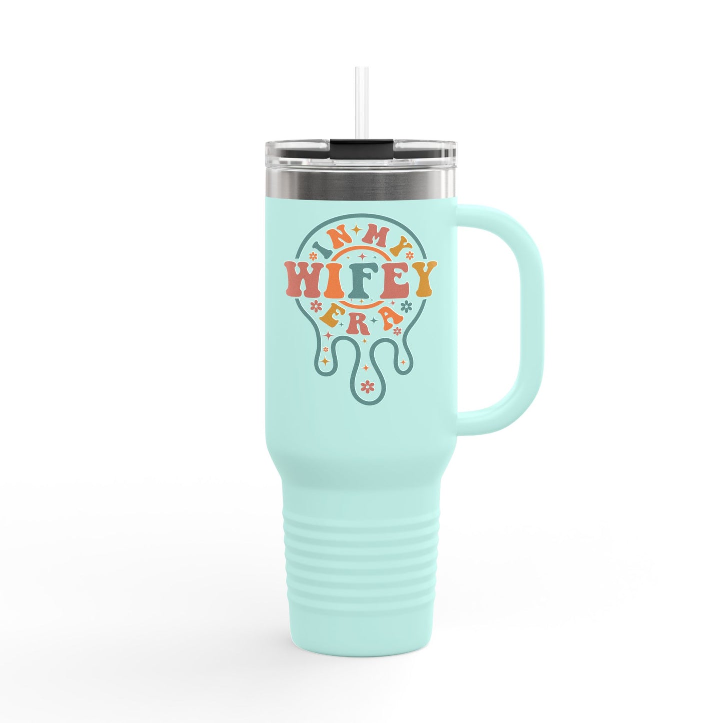 In My Wifey Era 40oz Tumbler | Insulated Travel Mug with Handle & Straw | Sister Wife & Polyamory Lifestyle Cup | ENM Gift