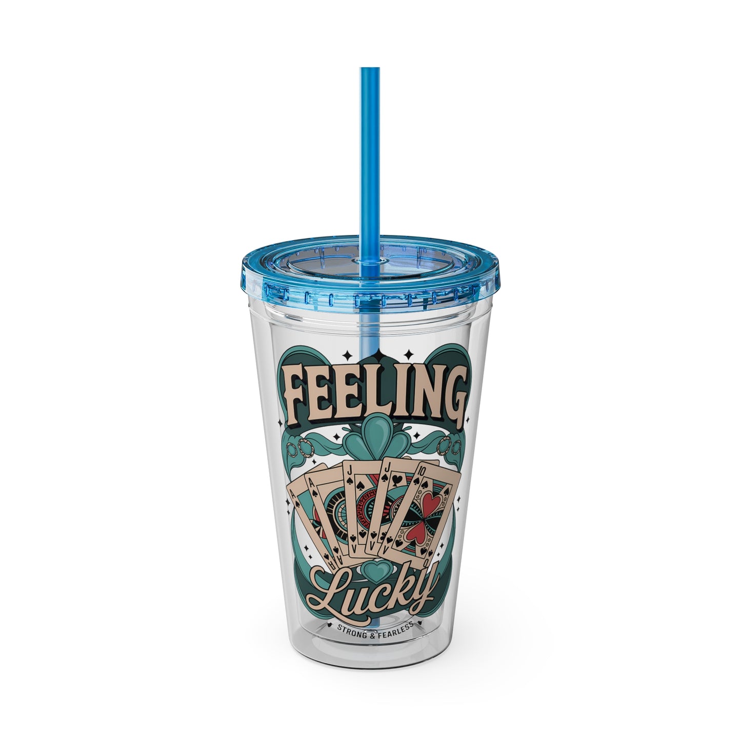 Feeling Lucky? Swinger Lifestyle 16oz Sunsplash Tumbler | Polyamory Pride Cup | ENM Drinkware | Ethical Non-Monogamy Gift | Open Relationship Aesthetic | Lifestyle Party Travel Cup