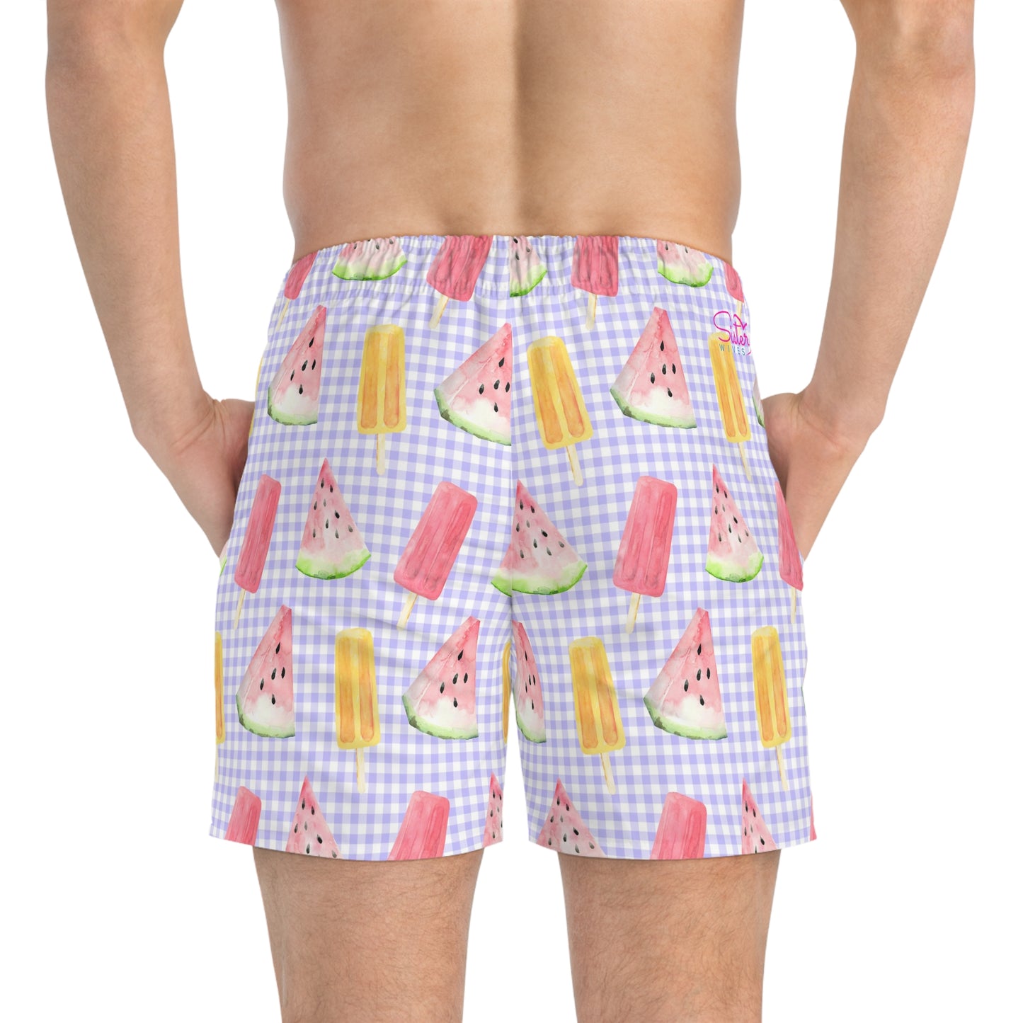 Men’s BBQ Swim Trunks – Grill & Cookout Boardshorts | Funny Food Print Swimwear | Fast-Dry Summer Swim Shorts