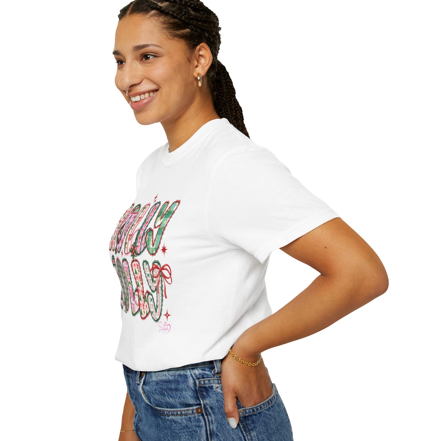 Holly Jolly Holiday Coquette T-Shirt, Unisex Festive Tee, Christmas Shirt, Cute Gift for Her, Holiday Party Wear