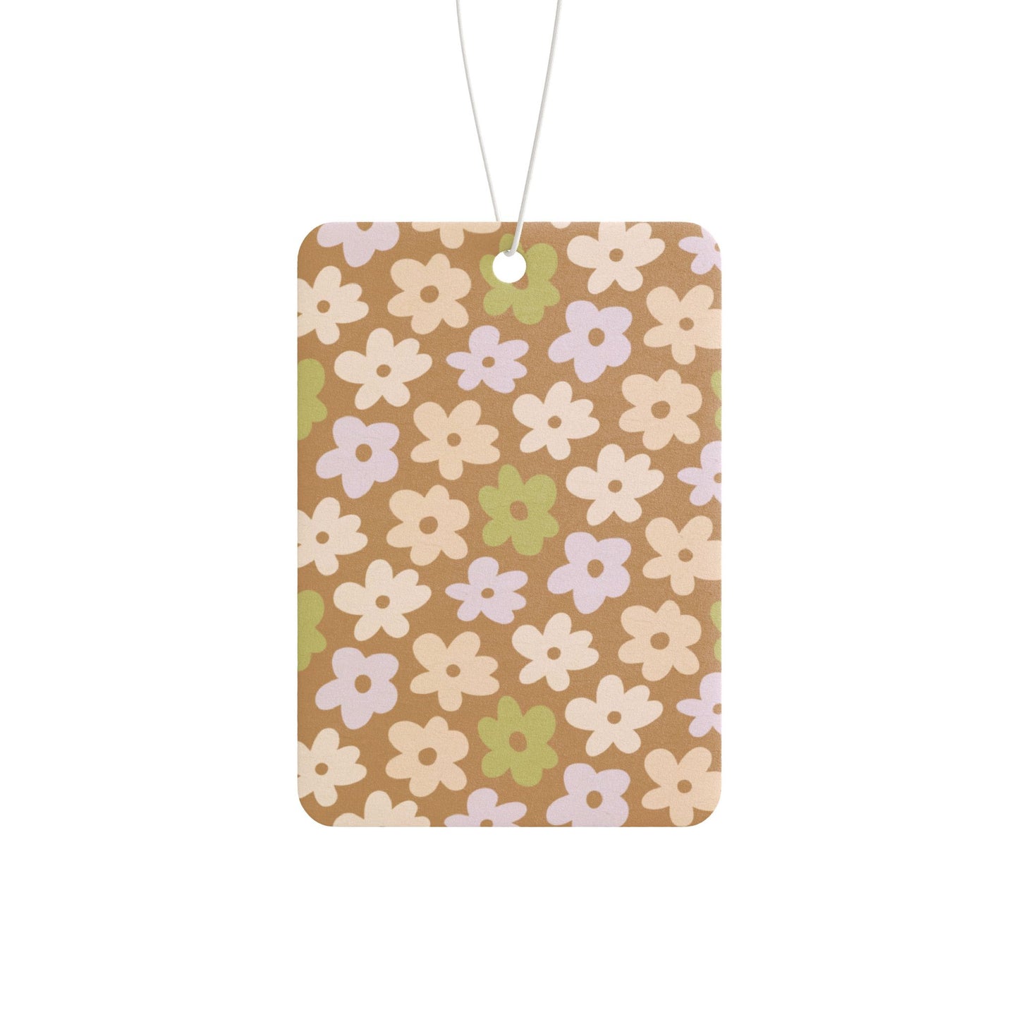 Retro Floral Car Air Freshener – Cute Daisy Aesthetic Hanging Diffuser | Pine, New Car & Black Ice Scents