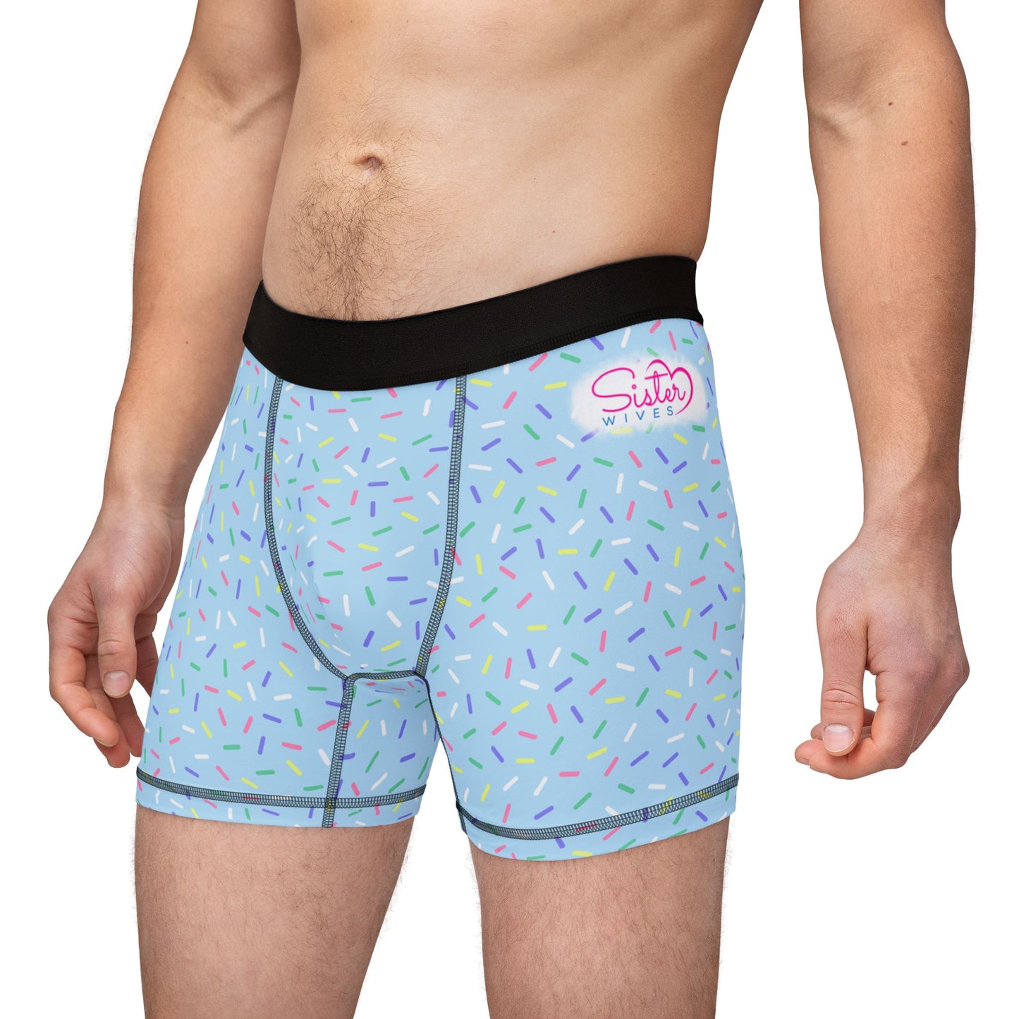 Blue Sprinkle Men’s Boxer Briefs | Polyamory-Friendly Underwear | ENM Men’s Loungewear | Aesthetic Stretch Boxer Briefs | Body-Positive Intimates