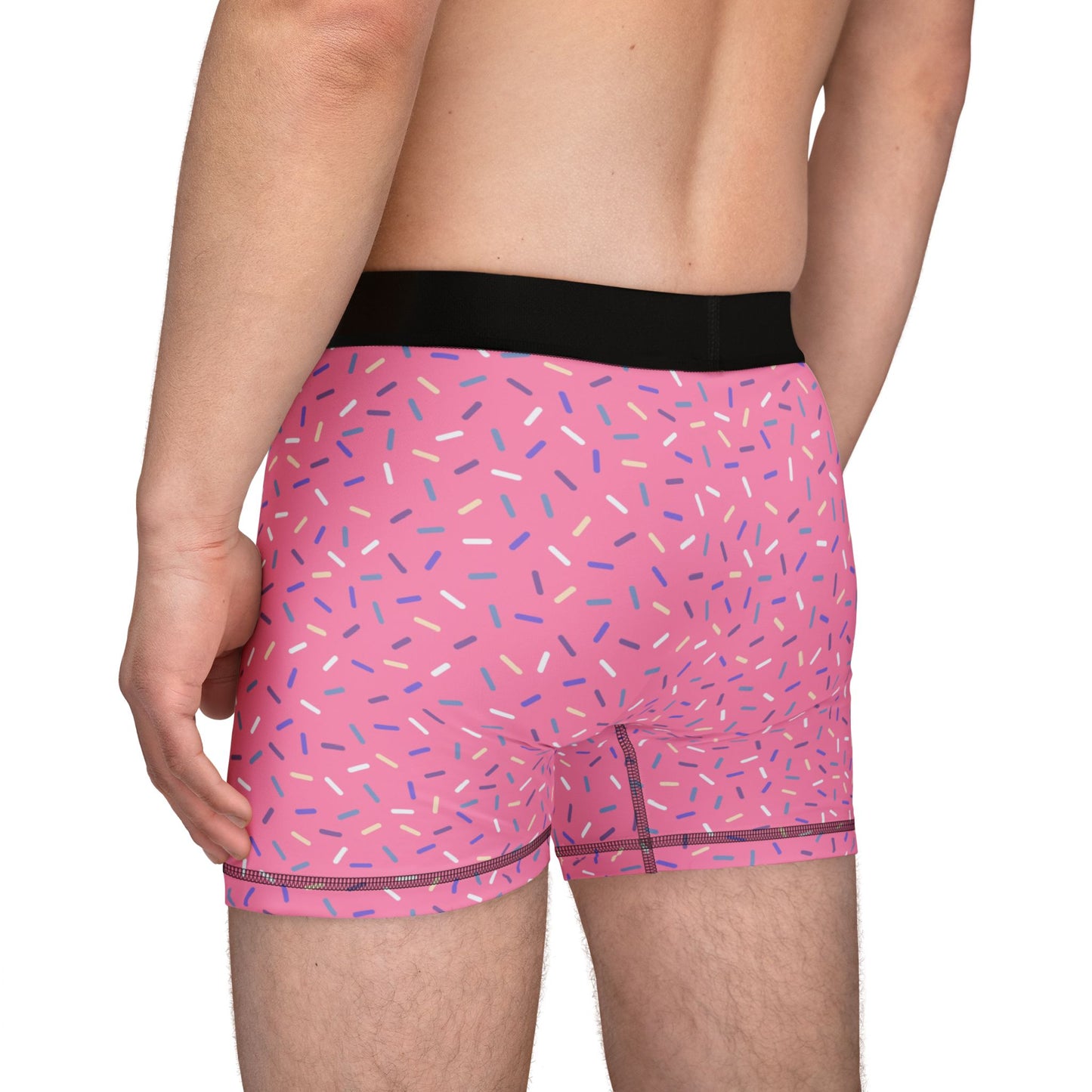 Pink Sprinkle Men’s Boxer Briefs | Polyamory-Friendly Underwear | ENM Men’s Loungewear | Aesthetic Stretch Boxer Briefs | Body-Positive Intimates