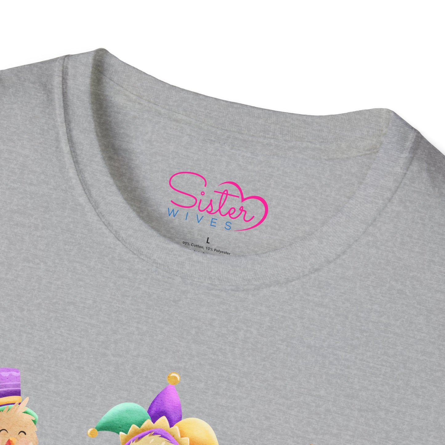 Throuple Chicken T-Shirt | Polyamory ENM Pride Tee | Cute Mardi Gras Chickens Graphic Shirt | Chosen Family Swinger Lifestyle Apparel
