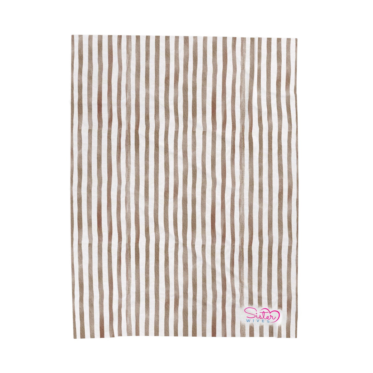 Soft Stripe Throw Blanket – Polyamory Sisterwives ENM Friendly Home Decor | Swinger Lifestyle Cozy Blanket | Minimalist Blush Stripe Throw