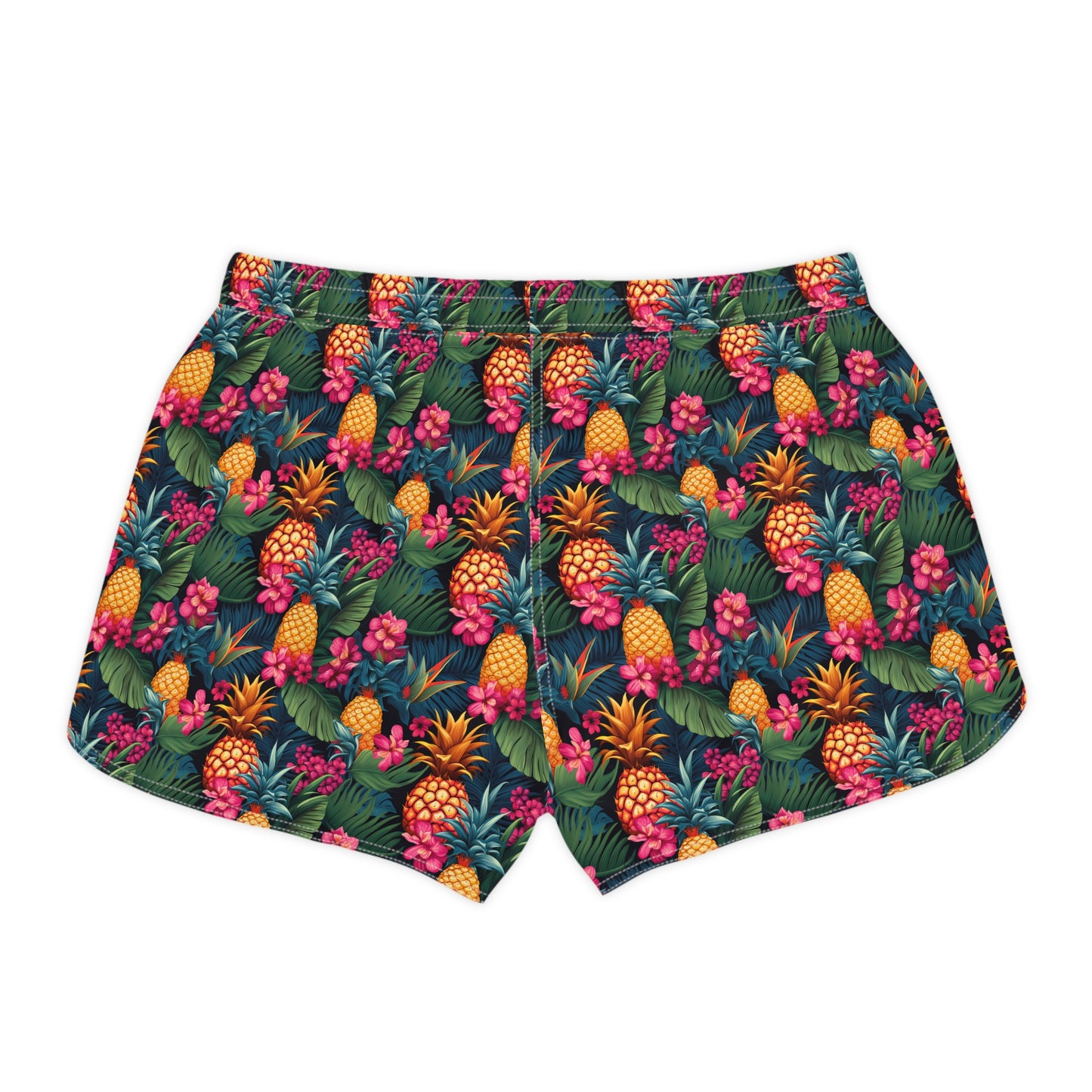 Tropical Pineapple Sisterwives Floral Women's Casual Shorts, Summer Beachwear, Vacation Shorts, Cute Lounge Shorts, Pineapple Print Shorts