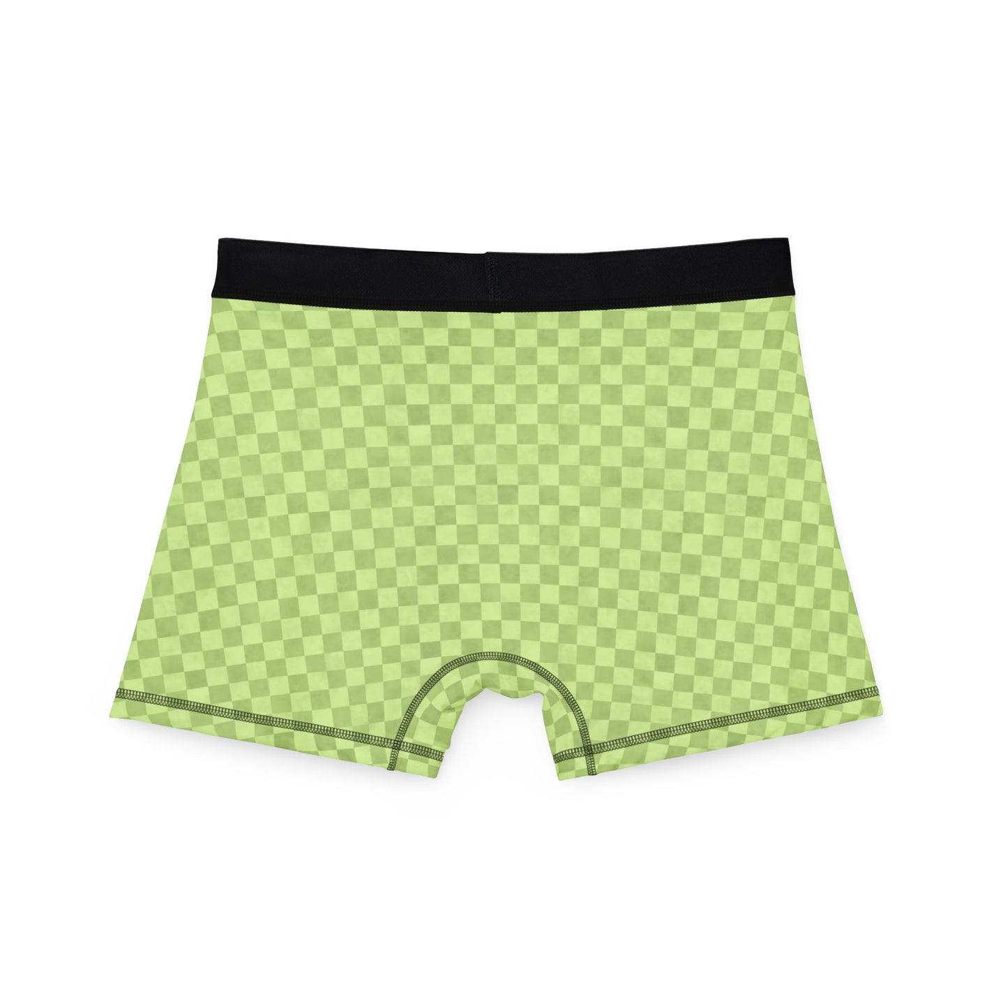 Green Checker Men’s Boxer Briefs | Aesthetic Stretch Underwear | ENM & Polyamory Friendly Men’s Boxers | Soft Statement Loungewear
