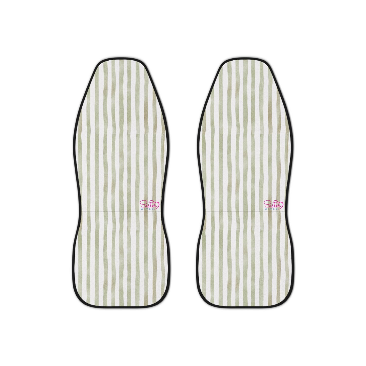 Grey Stripe Car Seat Covers – Minimalist Boho Auto Decor | Polyamory & ENM Friendly