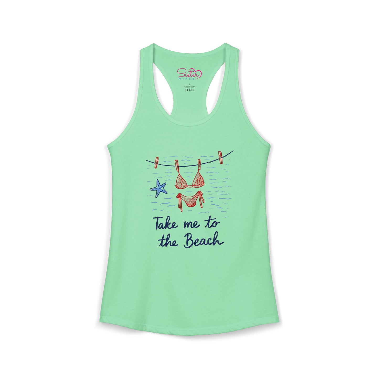 Take Me to the Beach Racerback Tank – Cute Summer Tank Top | Beach Lover Shirt | Vacation Graphic Tank