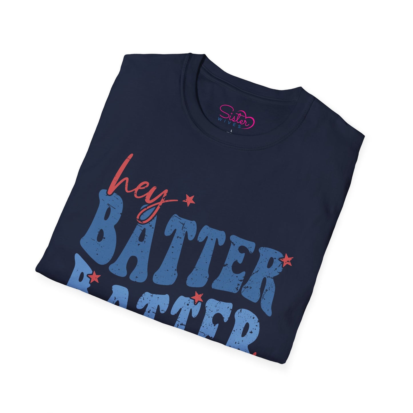 Hey Batter Batter Swing T-Shirt | Playful Swinger Humor Tee | ENM & Polyamory Lifestyle Apparel