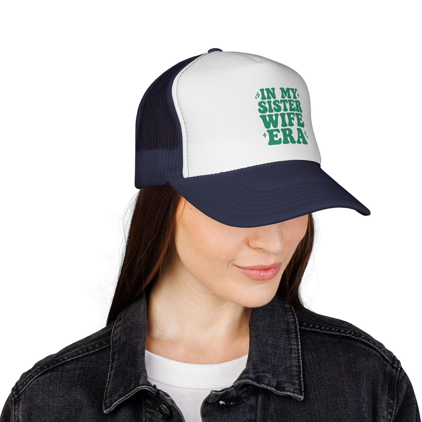 Green In My Sisterwife Era Trucker Hat – Retro Mesh Cap, Adjustable Snapback