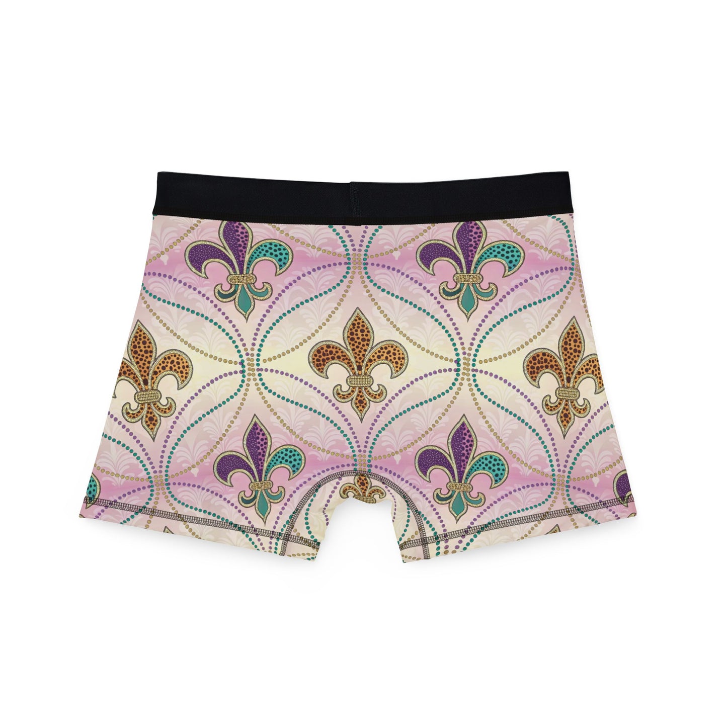Mardi Gras Cheetah Print Men’s Boxer Briefs | Polyamory ENM Pride Underwear, Matching Couples Underwear