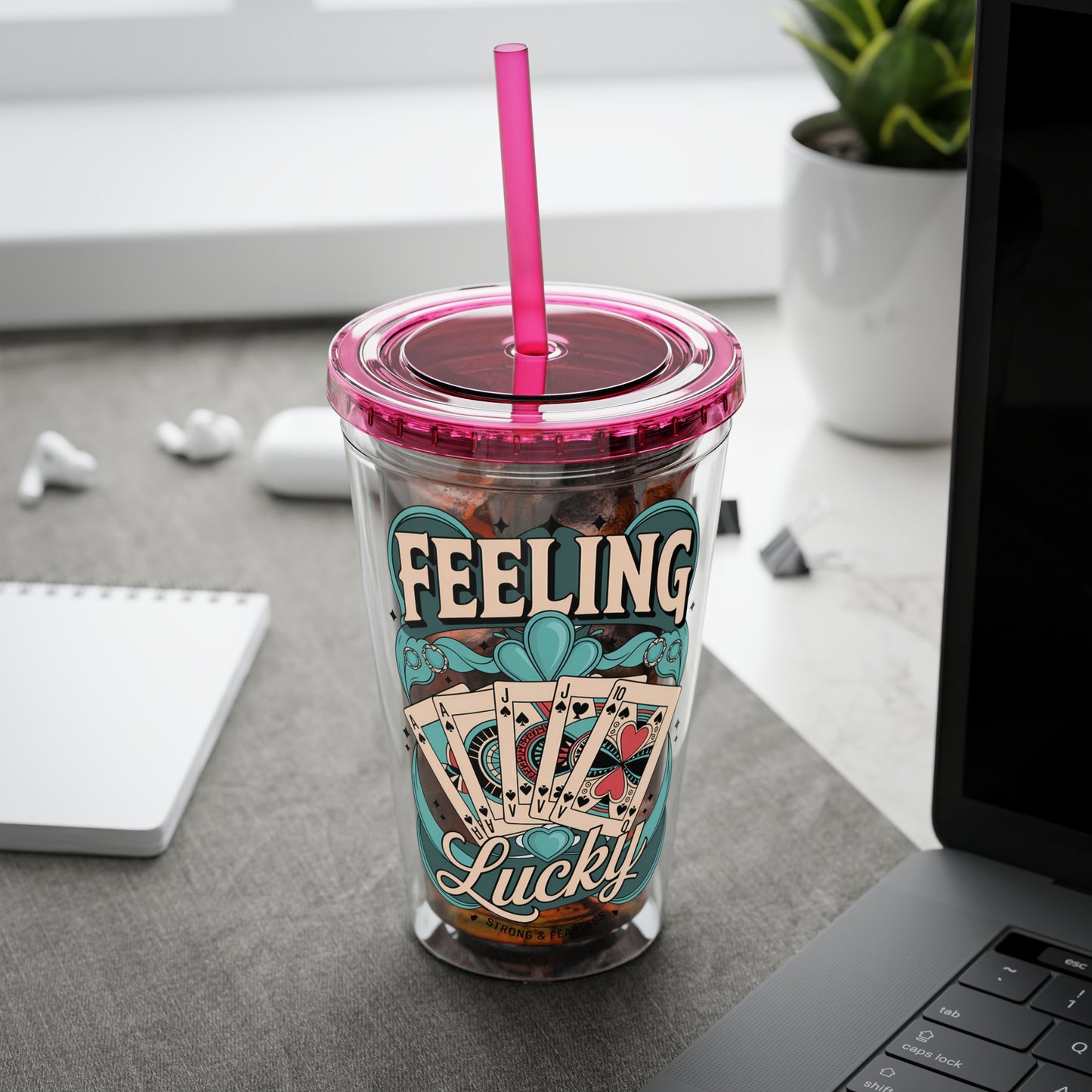 Feeling Lucky? Swinger Lifestyle 16oz Sunsplash Tumbler | Polyamory Pride Cup | ENM Drinkware | Ethical Non-Monogamy Gift | Open Relationship Aesthetic | Lifestyle Party Travel Cup