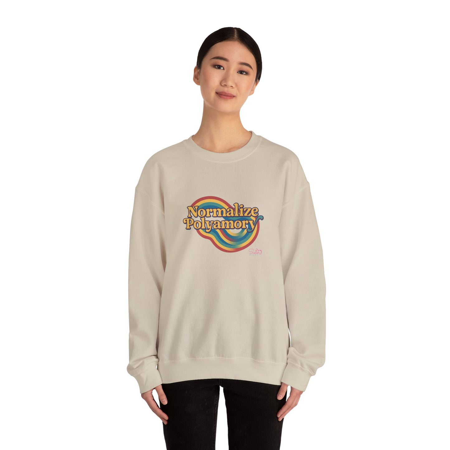 Normalize Polyamory Sweatshirt – Ethical Non-Monogamy Unisex Crewneck | Poly Pride & Relationship Visibility Apparel