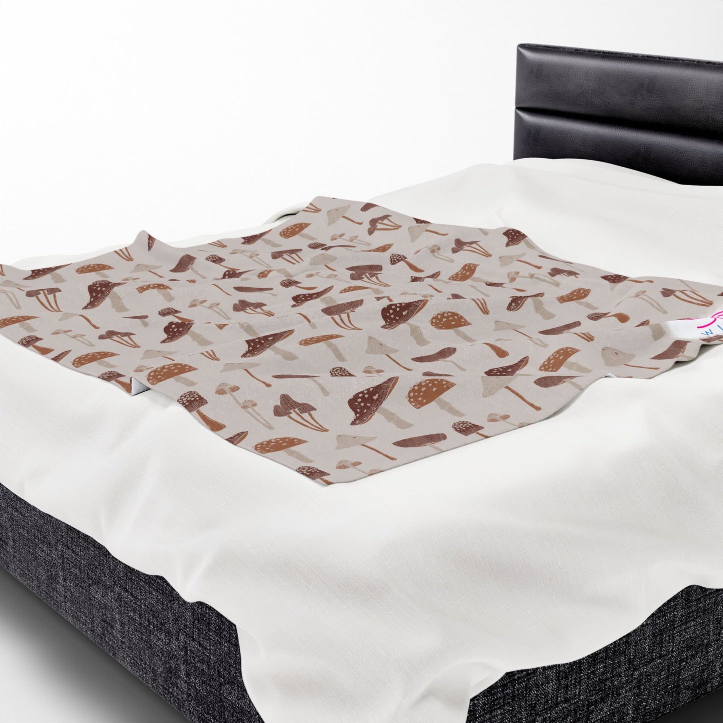 Natrual Mushroom Throw Blanket | Cottagecore Woodland Cozy Blanket | Boho Nature Home Decor | Polyamory & ENM Friendly