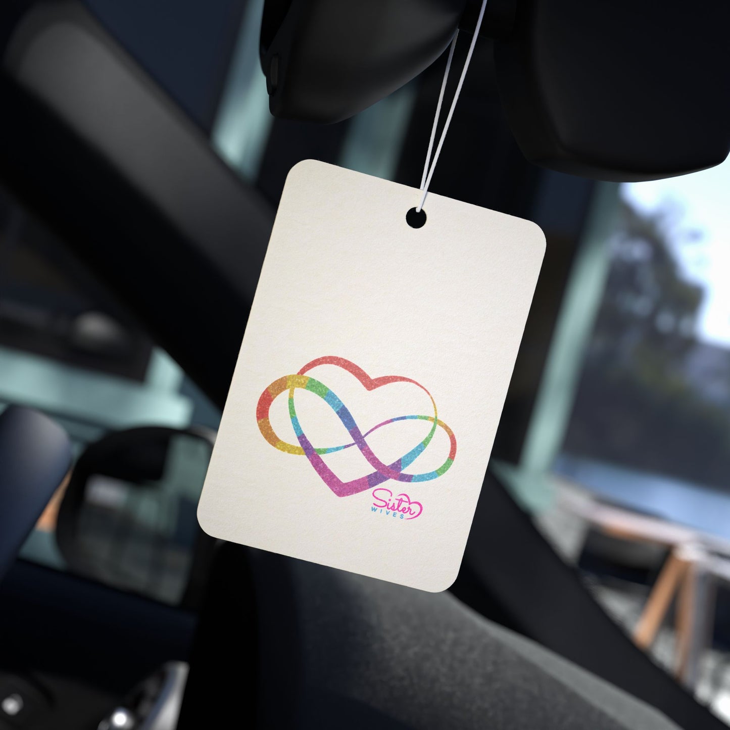 Polyamory Pride Car Air Freshener | Infinity Heart Hanging Air Freshener | ENM & Chosen Family Auto Decor | Inclusive Love Car Accessory