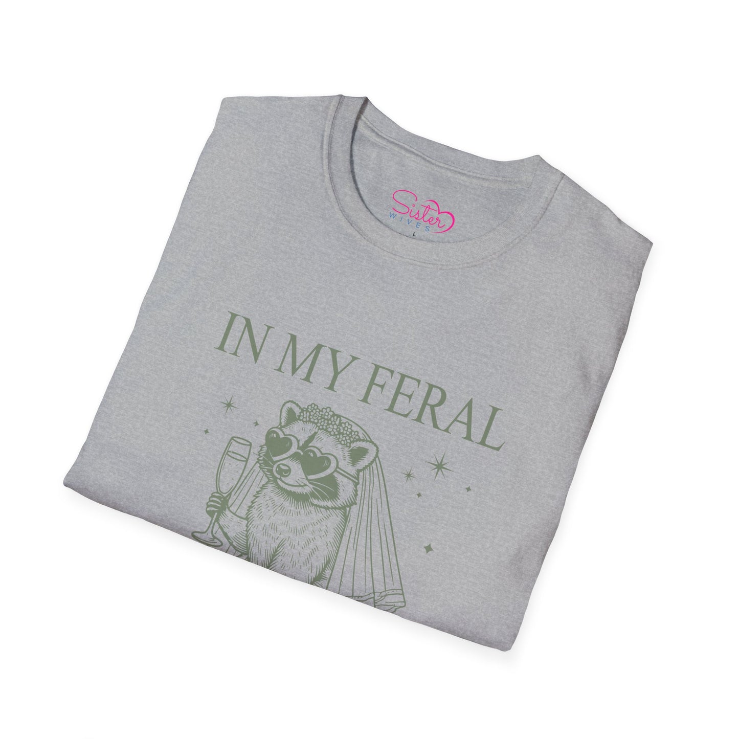 In My Feral Bride Era Shirt – Funny Bachelorette Party Tee, Chaotic Bride Humor Wedding Shirt, Poly-Friendly Unisex Gildan 64000