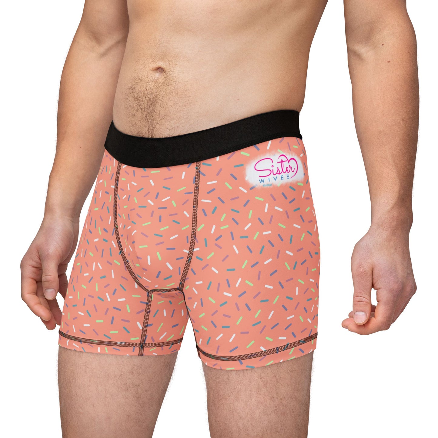 Pink Sprinkle Men’s Boxer Briefs | Polyamory-Friendly Underwear | ENM Men’s Loungewear | Aesthetic Stretch Boxer Briefs | Body-Positive Intimates