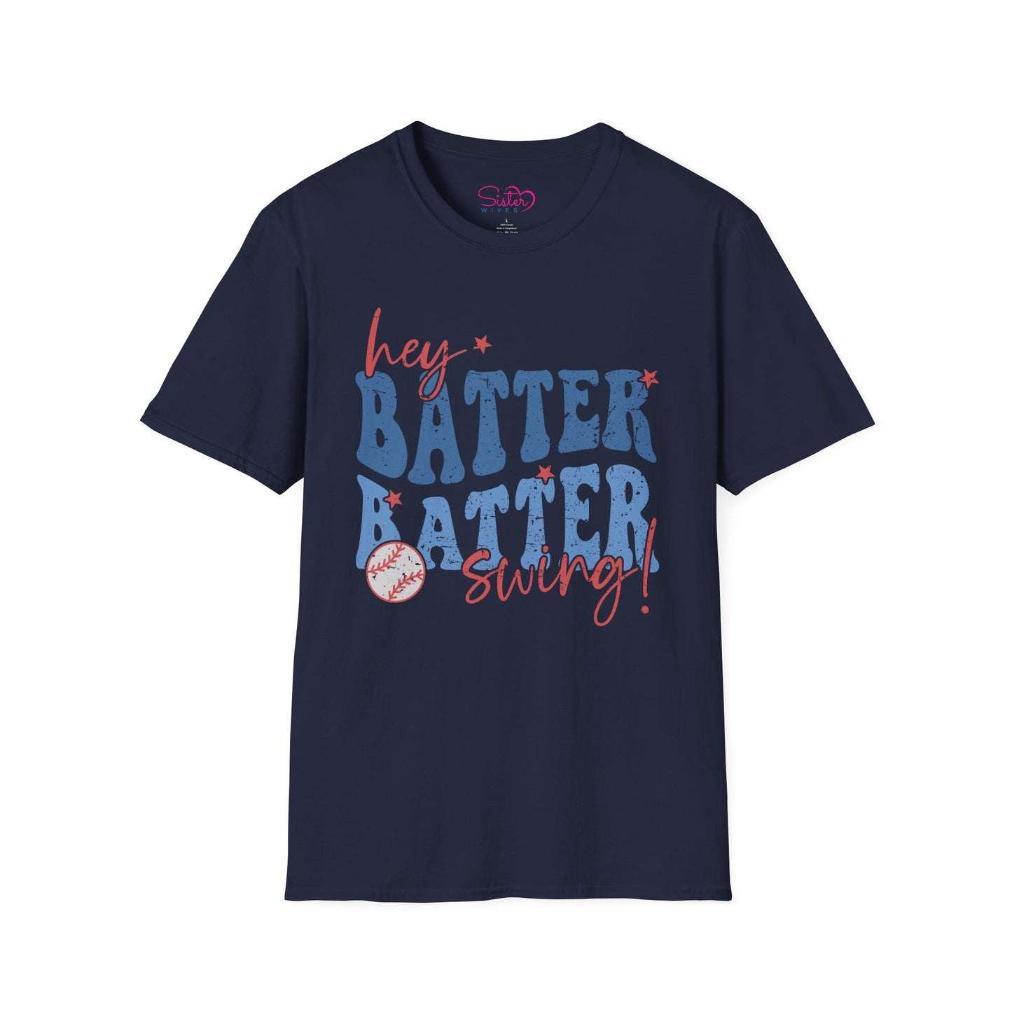 Hey Batter Batter Swing T-Shirt | Playful Swinger Humor Tee | ENM & Polyamory Lifestyle Apparel