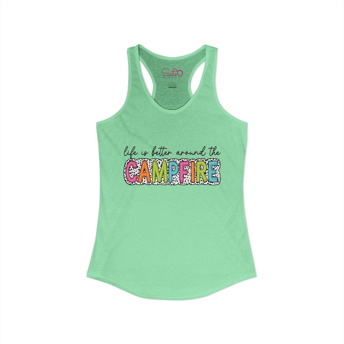 Campfire Racerback Tank | Cozy Outdoorsy Summer Tank Top | Chosen Family Camping Shirt | Inclusive Lifestyle Apparel