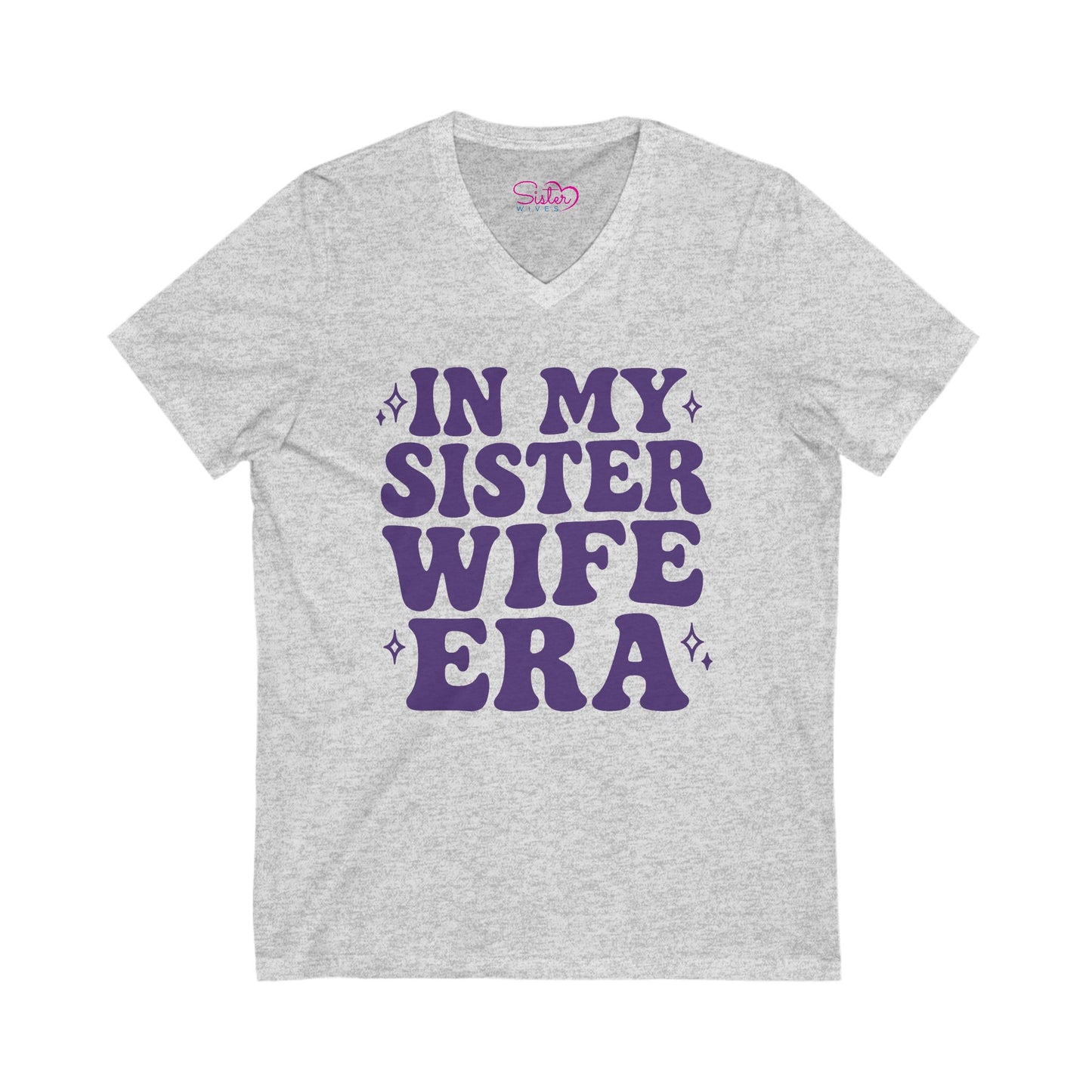 Purple In My Sister Wife Era V-Neck Tee, Casual Shirt, Gift for Sister, Fun Fashion T-Shirt, Summer Top, Everyday Wear