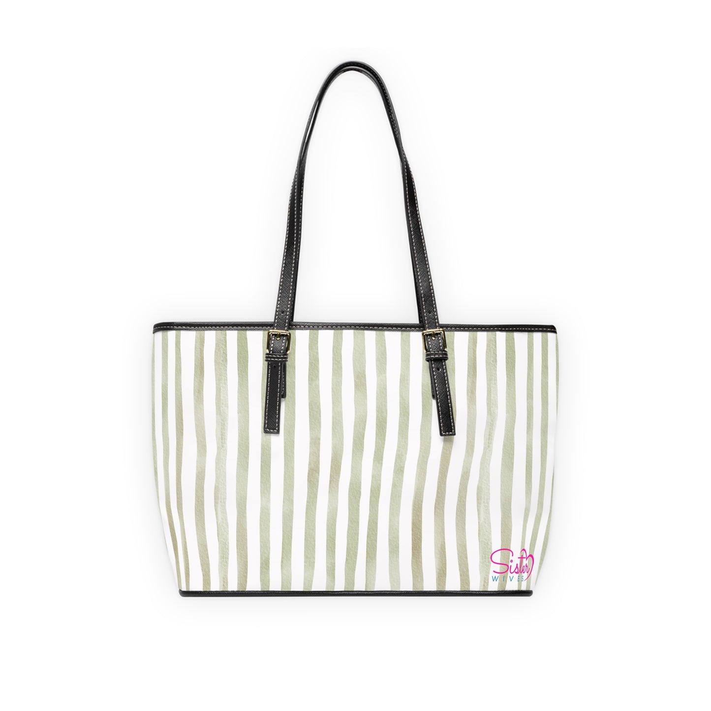 XL Stripe Shoulder Purse – Polyamory Sisterwives ENM Friendly Tote | Swinger Lifestyle Handbag | Soft Blush Minimalist Weekend Bag