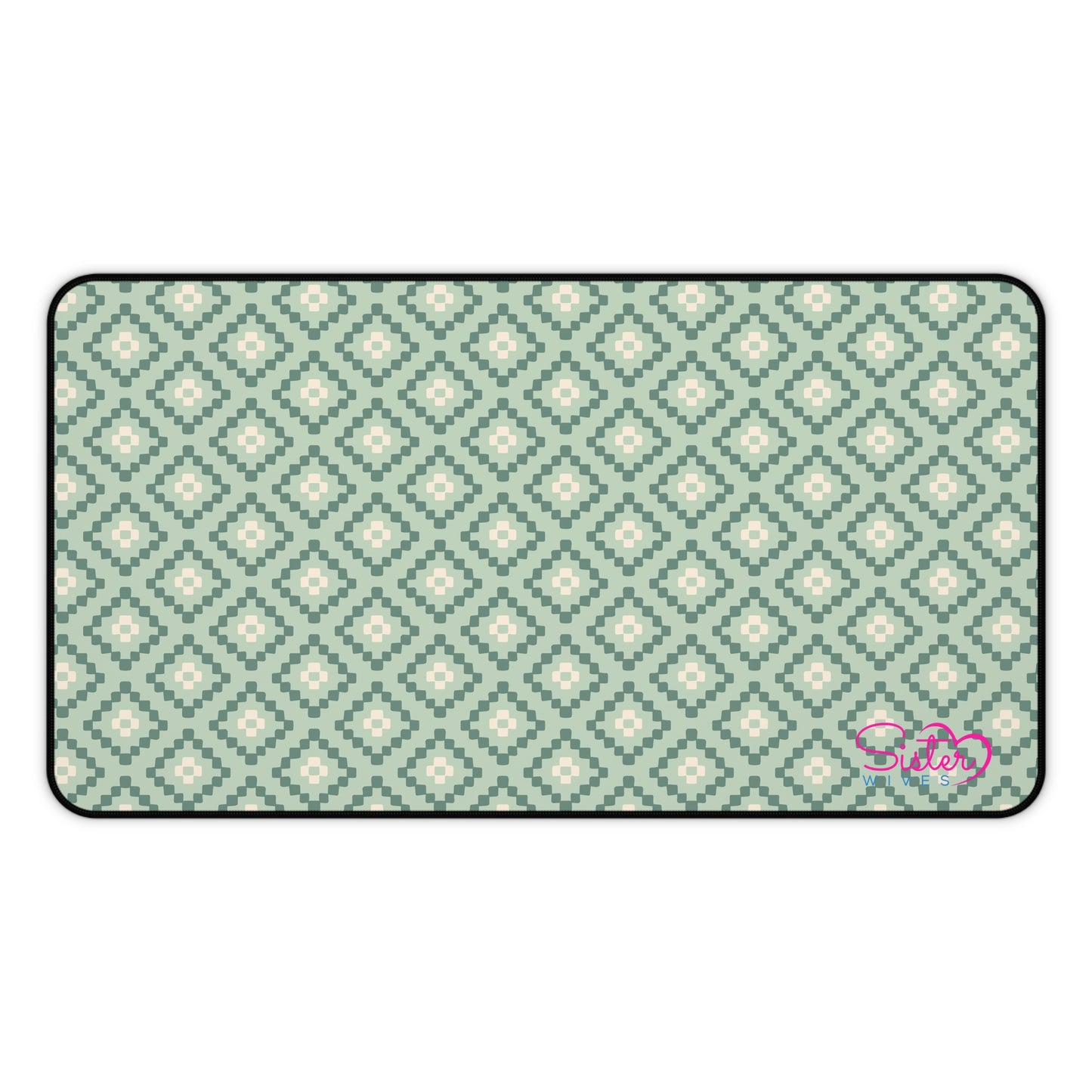 Geometric Desk Mat – Boho Pattern Mouse Pad, Neoprene Extended Desk Mat, Polyamory Friendly Office Decor, Love-Positive Workspace Accessory