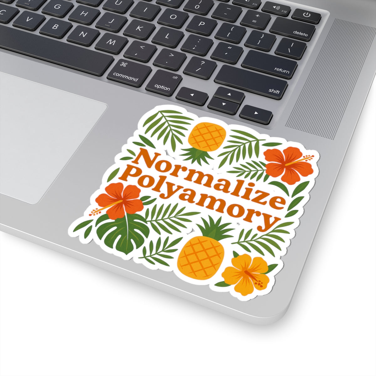 Pineapple Normalize Polyamory Kiss-Cut Stickers - Colorful LGBTQ+ Pride Decals for Laptop, Journals, Bumper, Water Bottles, Gifts