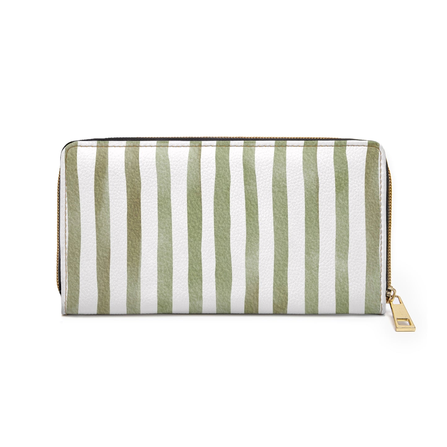 Stripe Zip Up Wallet – Polyamory Sisterwives ENM Friendly Wallet | Swinger Lifestyle Accessory | Minimalist Blush Stripe Zipper Wallet