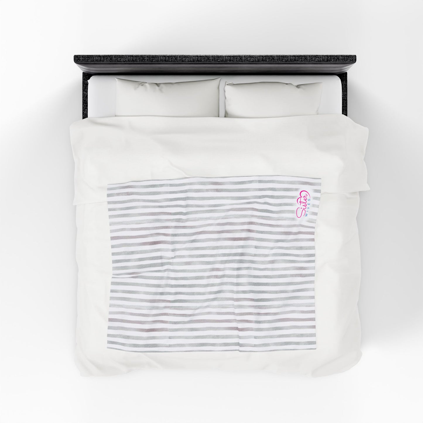 Soft Stripe Throw Blanket – Polyamory Sisterwives ENM Friendly Home Decor | Swinger Lifestyle Cozy Blanket | Minimalist Blush Stripe Throw
