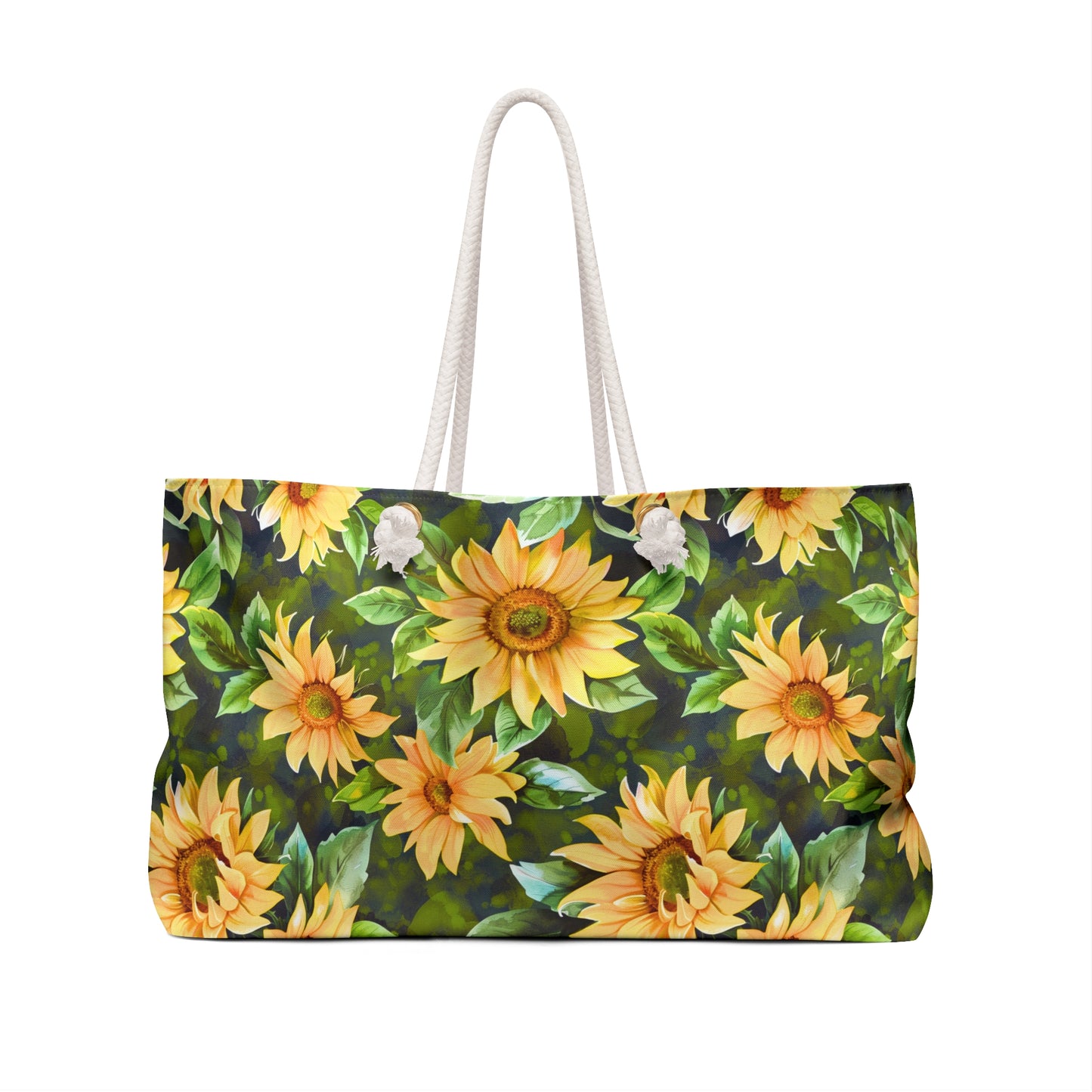 Sunflower Weekender Bag – Floral Travel Tote, Large Sunflower Overnight Bag, Cottagecore Farmhouse Carryall, Beach & Weekend Getaway Bag