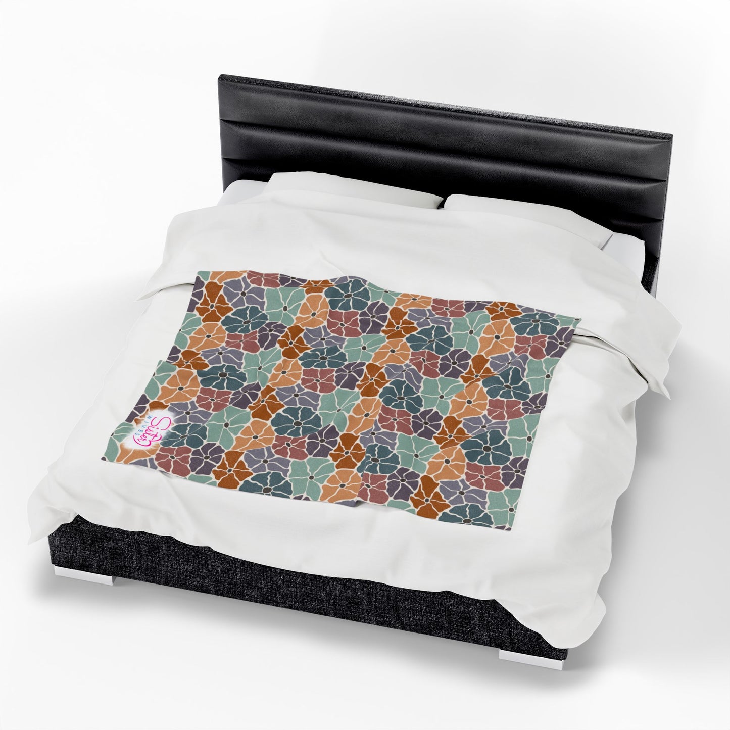 Boho Floral Throw Blanket – Cozy Botanical Home Decor | Polyamory & ENM Friendly