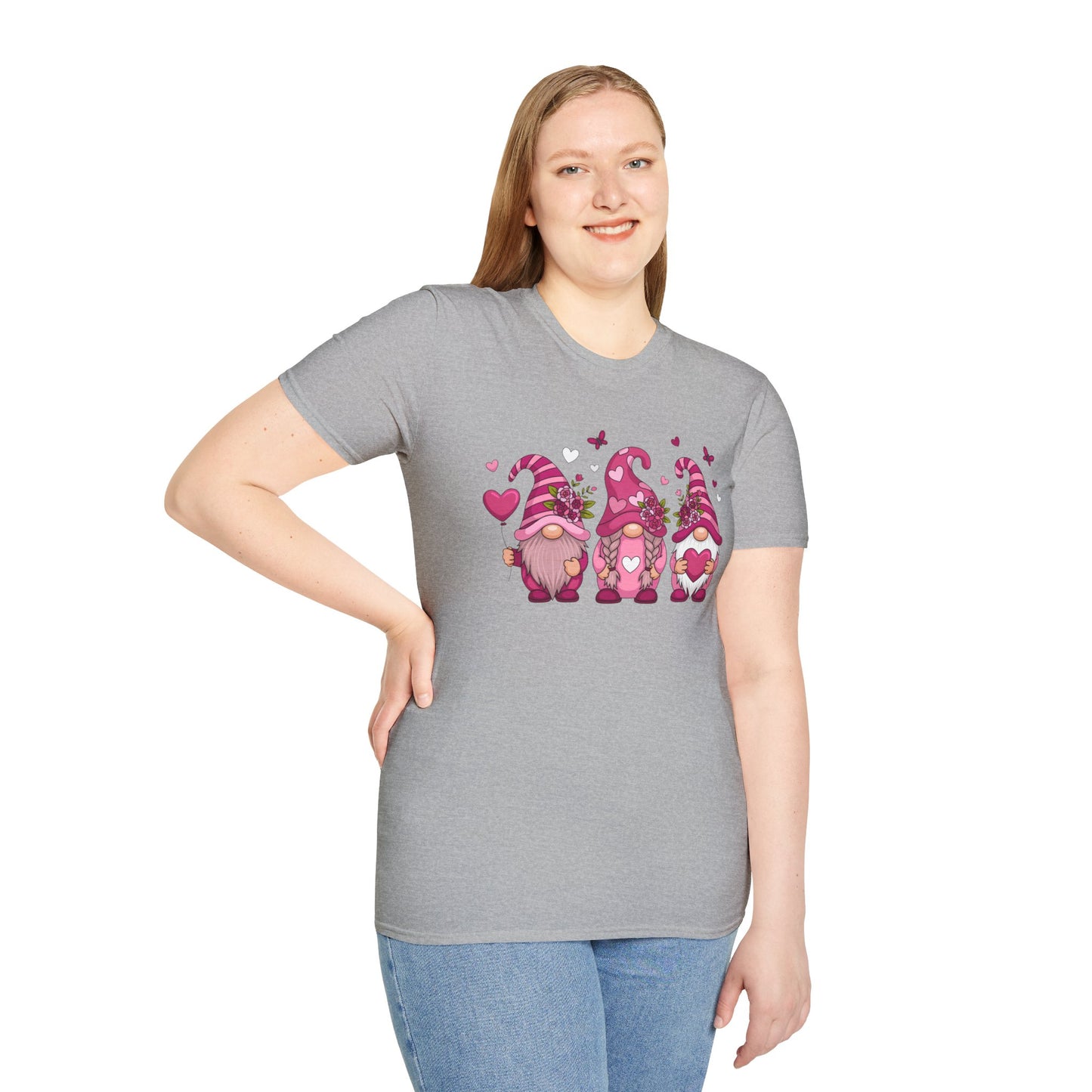 Throuple Gnome Love T-Shirt, Polyamory & ENM Graphic Tee, Cute Valentine Gnomes, Swinger & Chosen Family Shirt