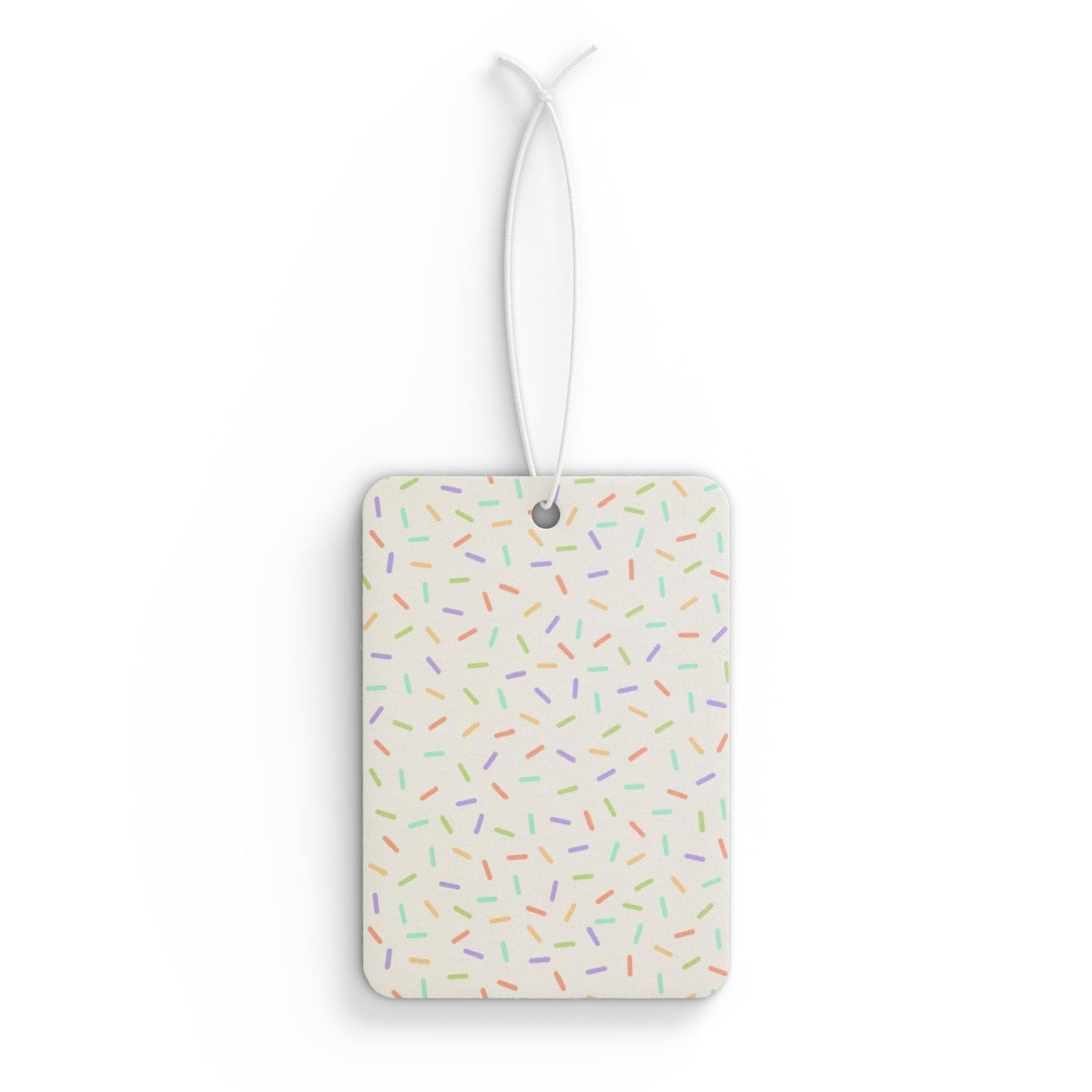 White Pastel Sprinkle Car Air Freshener – Cute Confetti Aesthetic Hanging Diffuser | Pine, New Car & Black Ice Scents
