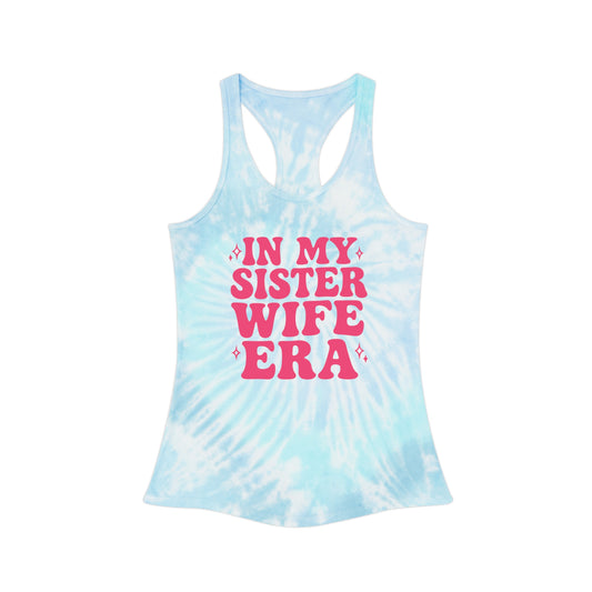 Pink In My Sisterwife Era Tie-Dye Tank Top, Summer Casual Wear, Graphic Tee for Bachelorette, Birthday Gift, Festival Style Top, SisterWife Tank Top