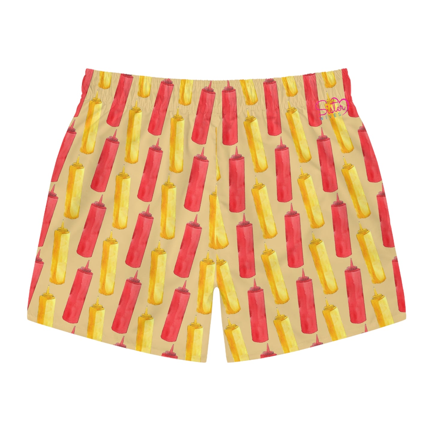 Men’s BBQ Swim Trunks – Grill & Cookout Boardshorts | Funny Food Print Swimwear | Fast-Dry Summer Swim Shorts