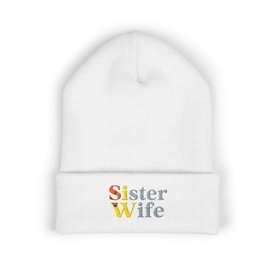 Embroidered Sister Wife Beanie || Cozy Winter Hat || Perfect Gift for Her || Unique Birthday Present || Warm Knit Cap