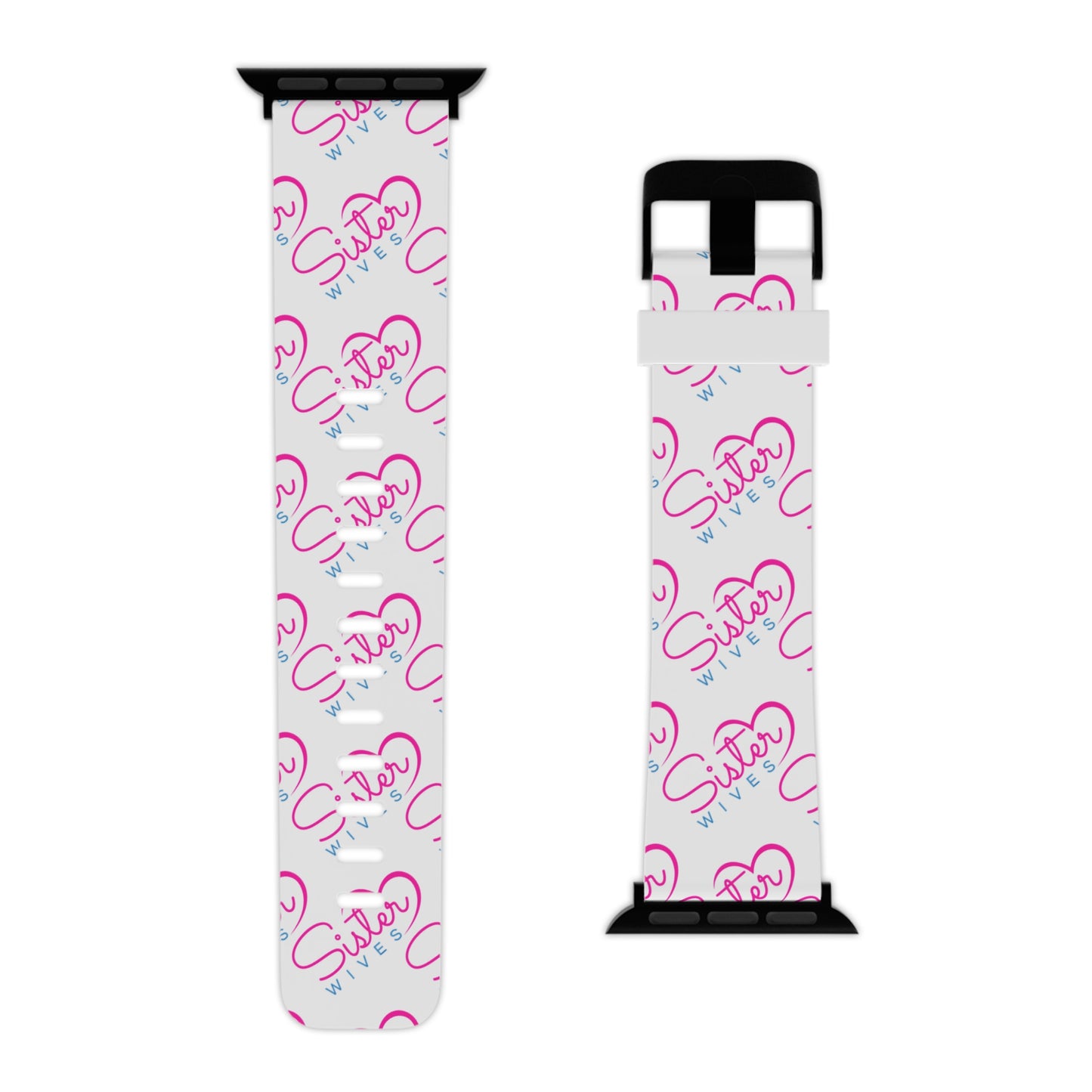 Sister Wives Logo Apple Watch Band — Pink Heart Script Pattern