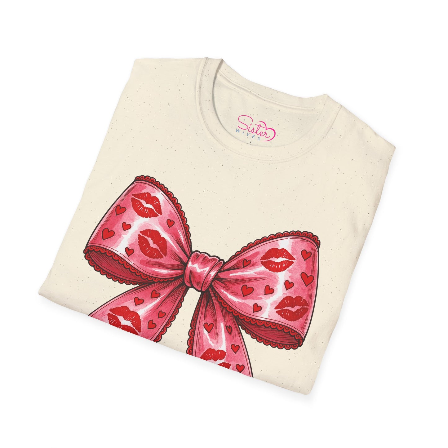 Red Coquette Bow Shirt – Flirty Valentine Bow T-Shirt, Polyamory ENM Non-Monogamy Symbol Tee, Unisex Gildan 64000