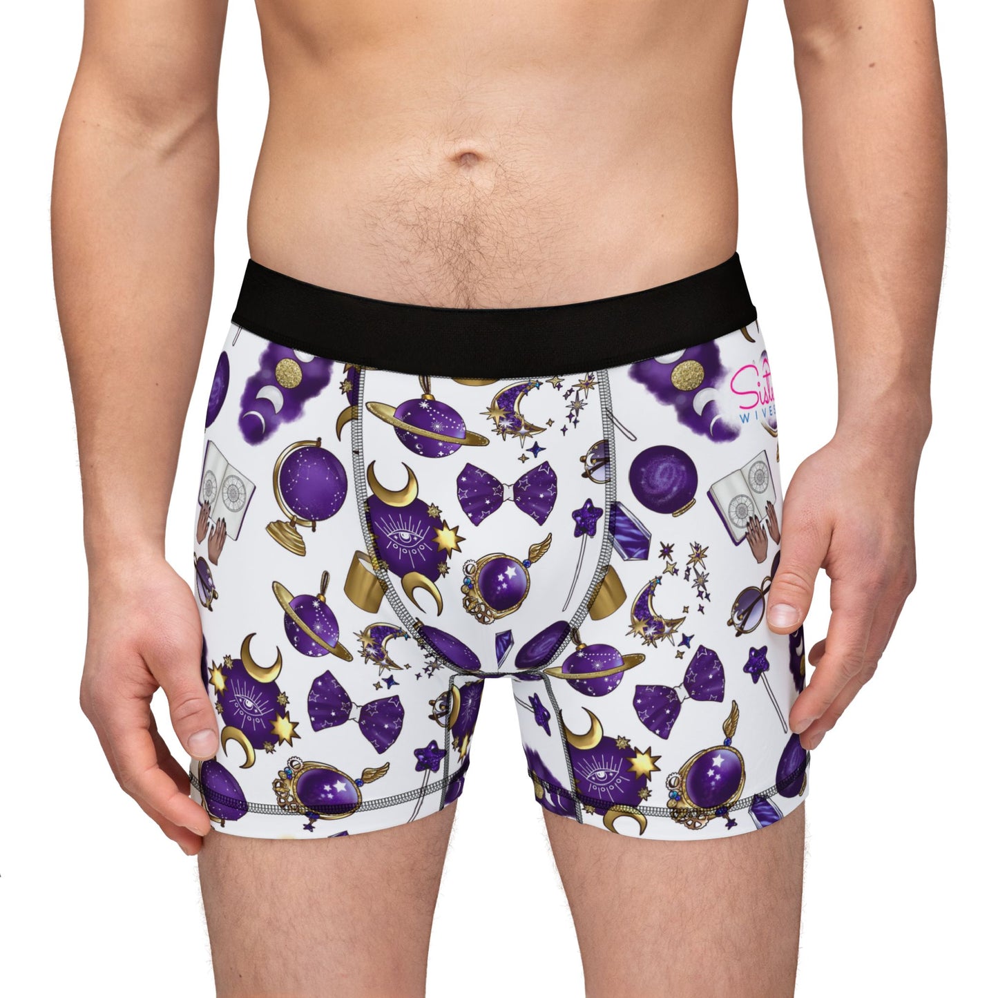 Celestial Polyamory Men’s Boxer Briefs – Astrology & Cosmic Underwear | ENM, Non-Monogamy & Pride-Friendly Intimates