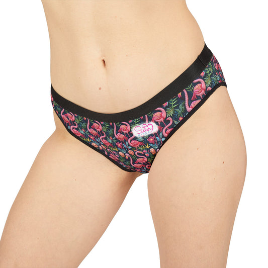 Sisterwives Tropical Flamingo & Floral Women’s Panties Vibrant Lingerie, Comfortable Underwear, Fun Gift for Her
