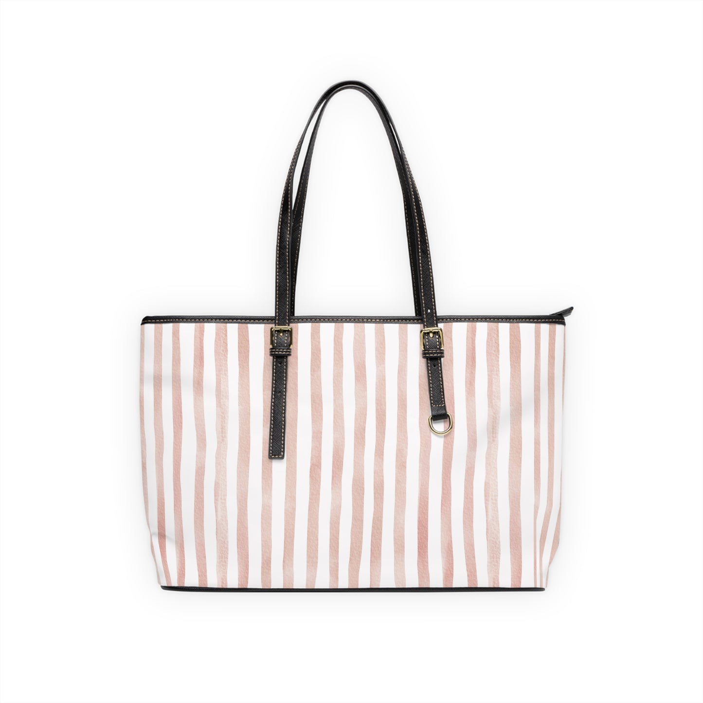XL Stripe Shoulder Purse – Polyamory Sisterwives ENM Friendly Tote | Swinger Lifestyle Handbag | Soft Blush Minimalist Weekend Bag
