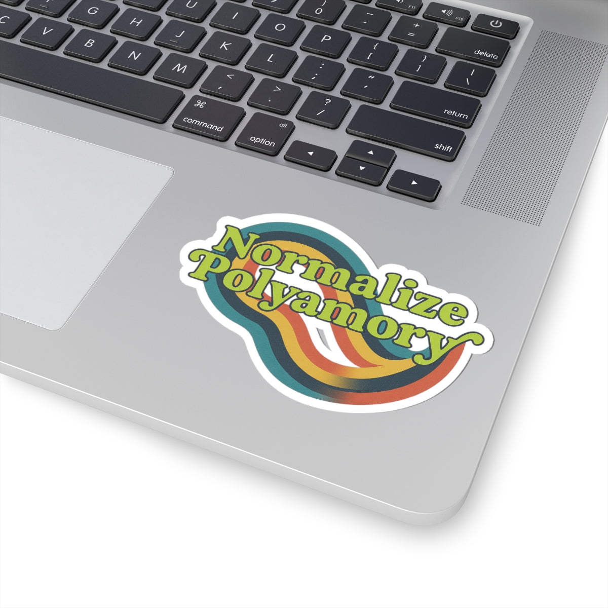 Green Normalize Polyamory Kiss-Cut Stickers - Colorful LGBTQ+ Pride Decals for Laptop, Journals, Bumper, Water Bottles, Gifts