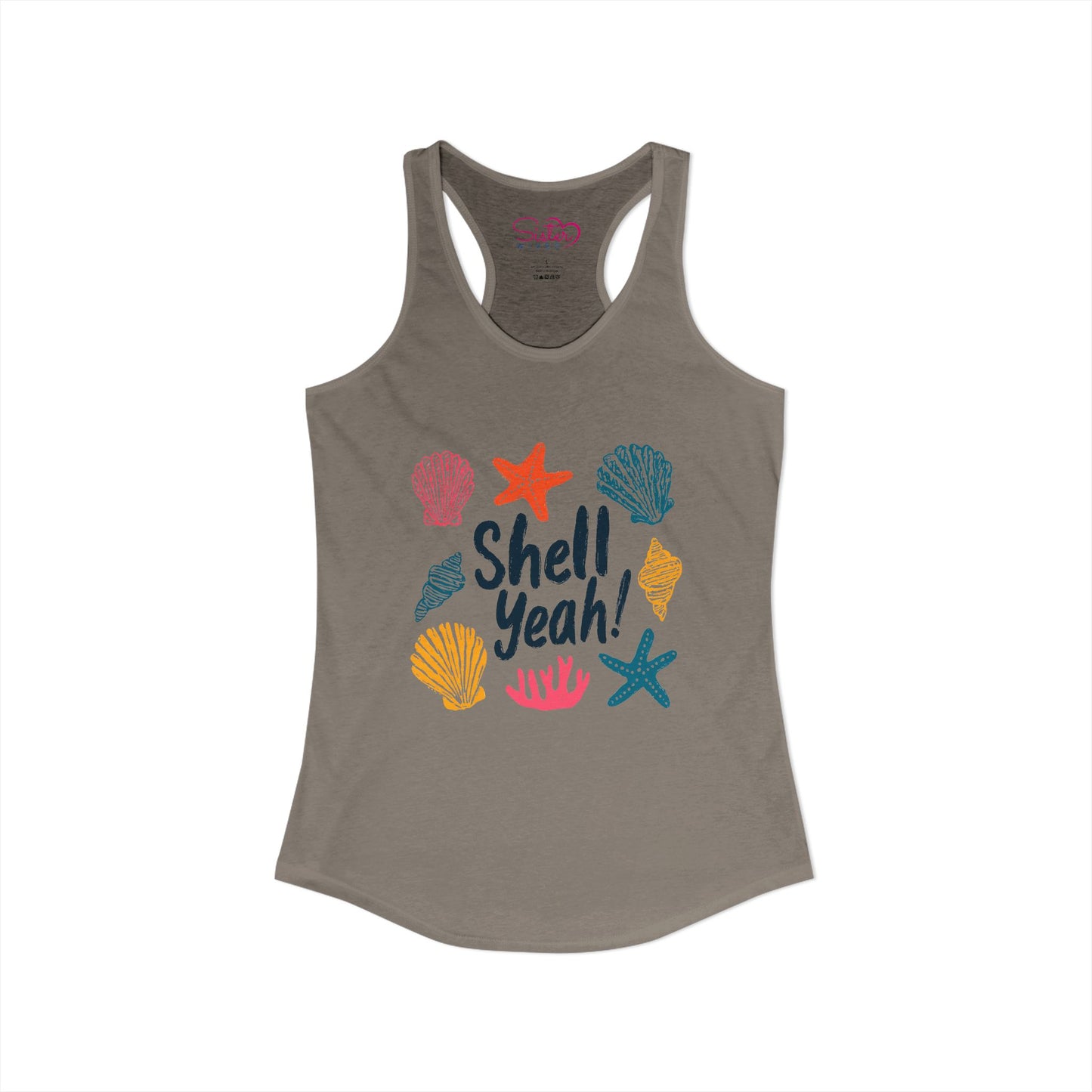 Shell Yeah Racerback Tank – Cute Beach Tank Top | Coastal Summer Shirt | Funny Ocean Graphic Tank