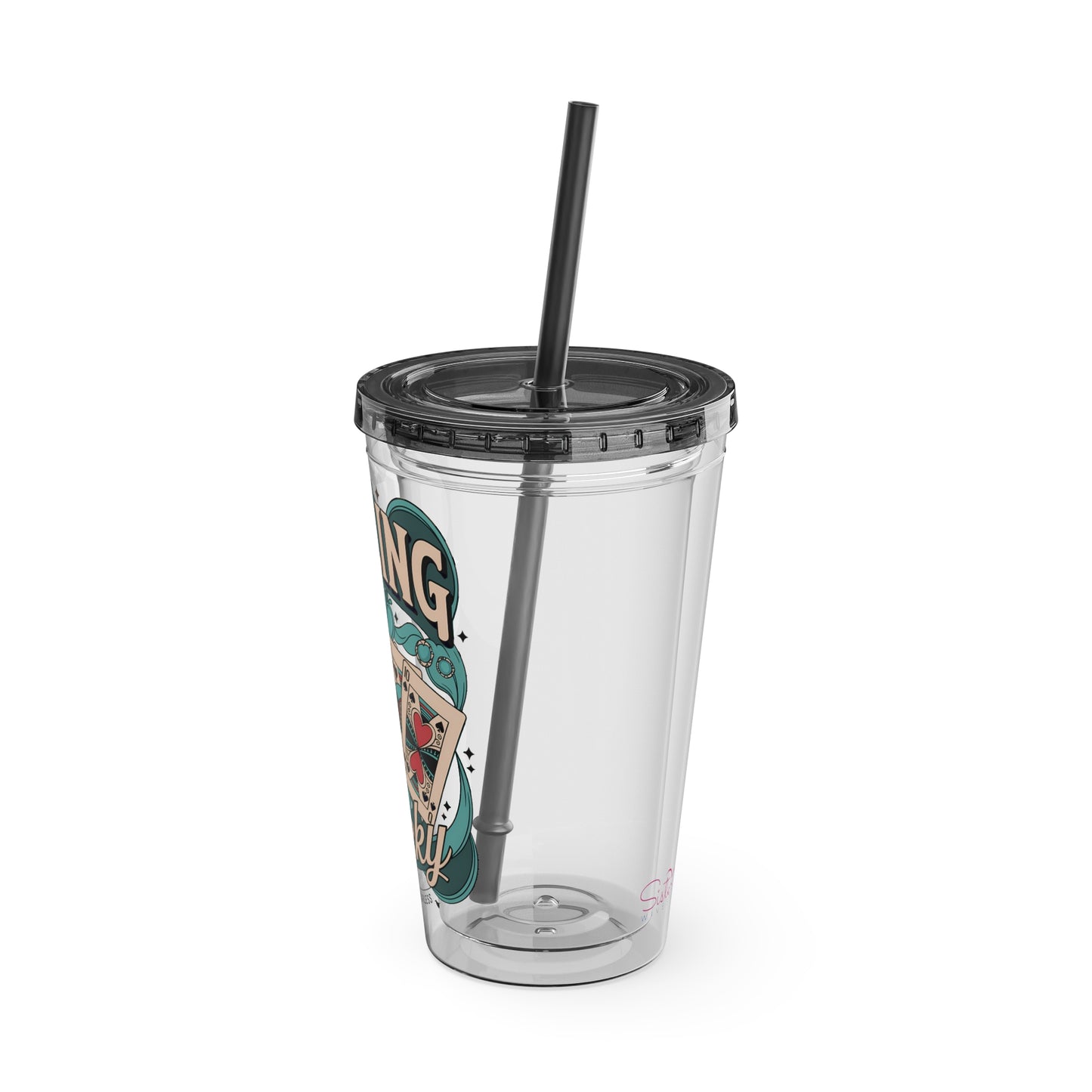 Feeling Lucky? Swinger Lifestyle 16oz Sunsplash Tumbler | Polyamory Pride Cup | ENM Drinkware | Ethical Non-Monogamy Gift | Open Relationship Aesthetic | Lifestyle Party Travel Cup
