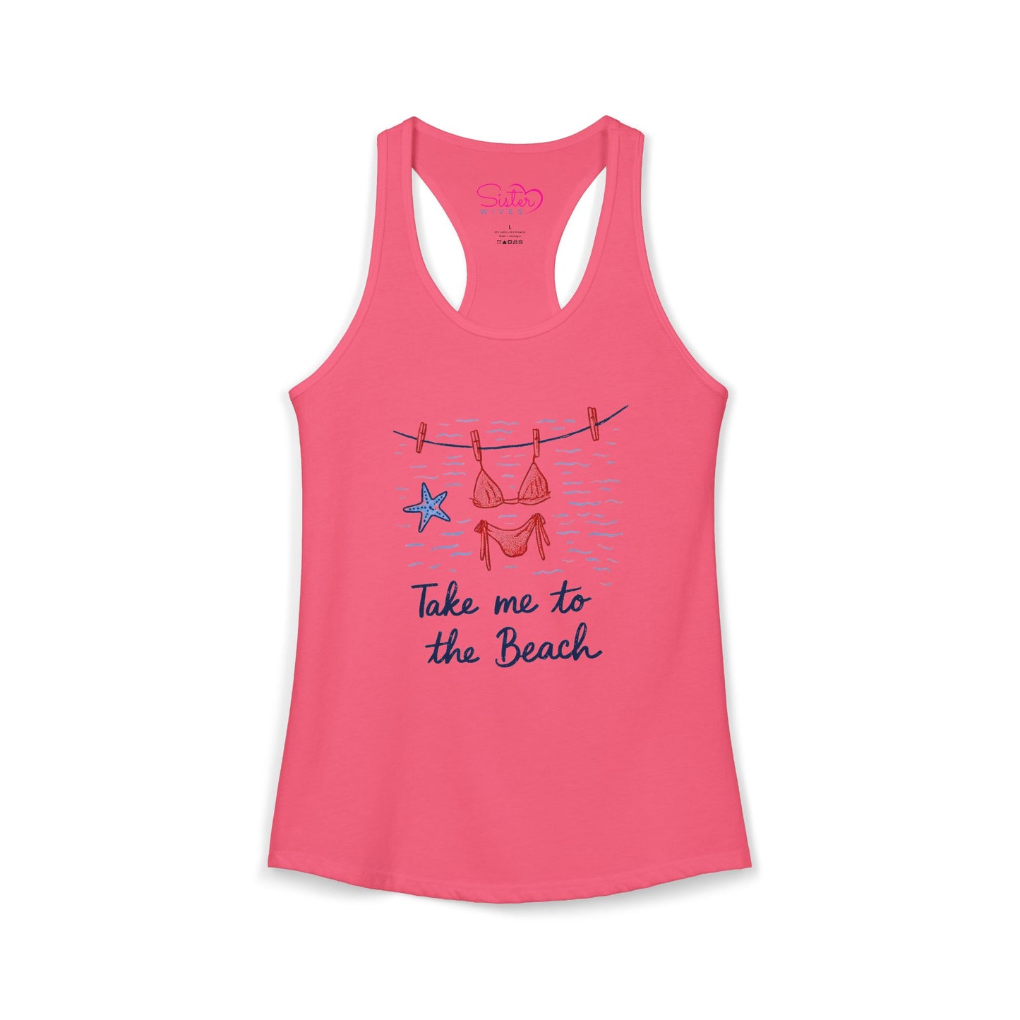 Take Me to the Beach Racerback Tank – Cute Summer Tank Top | Beach Lover Shirt | Vacation Graphic Tank